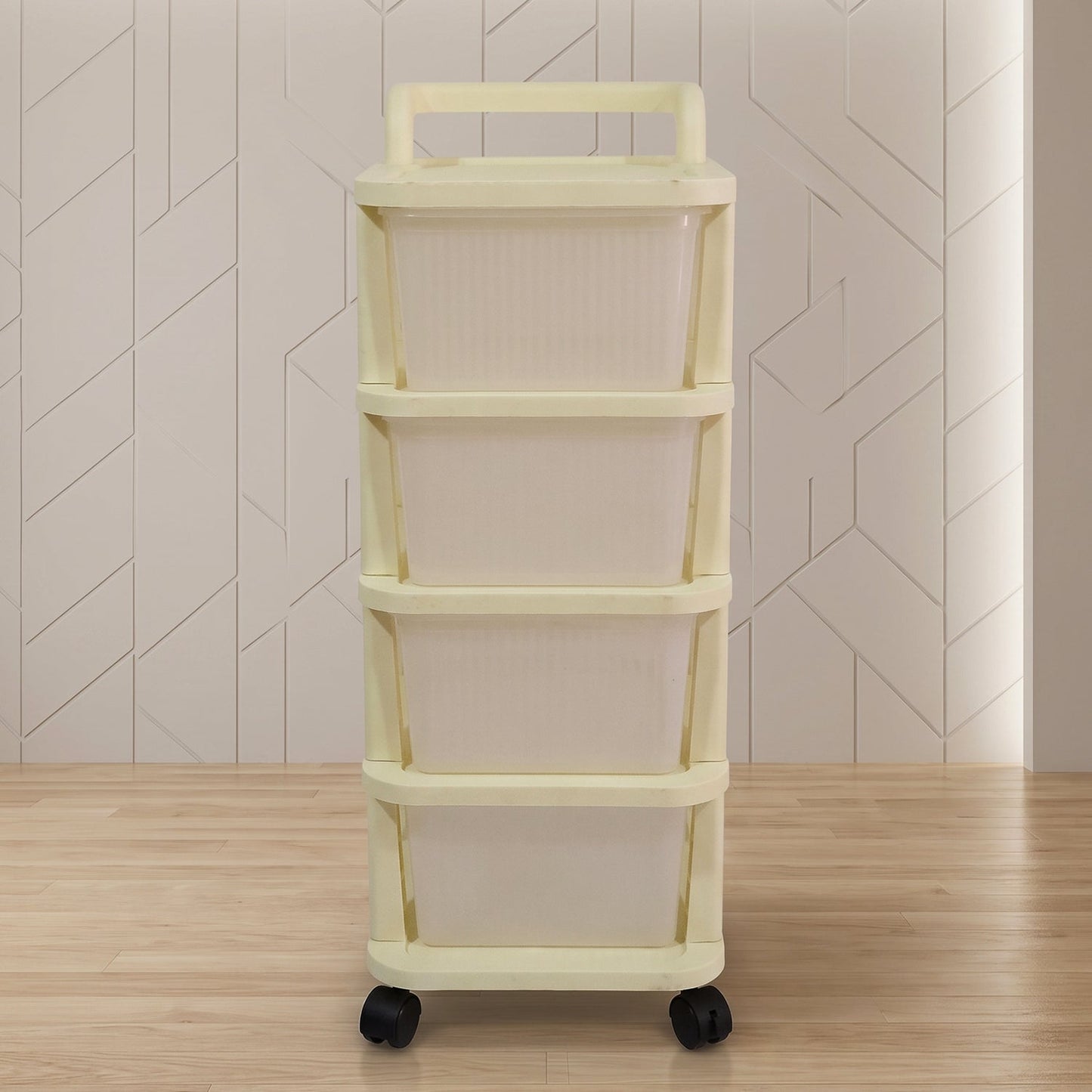 4 drawer utility cart on wheels for easy movement