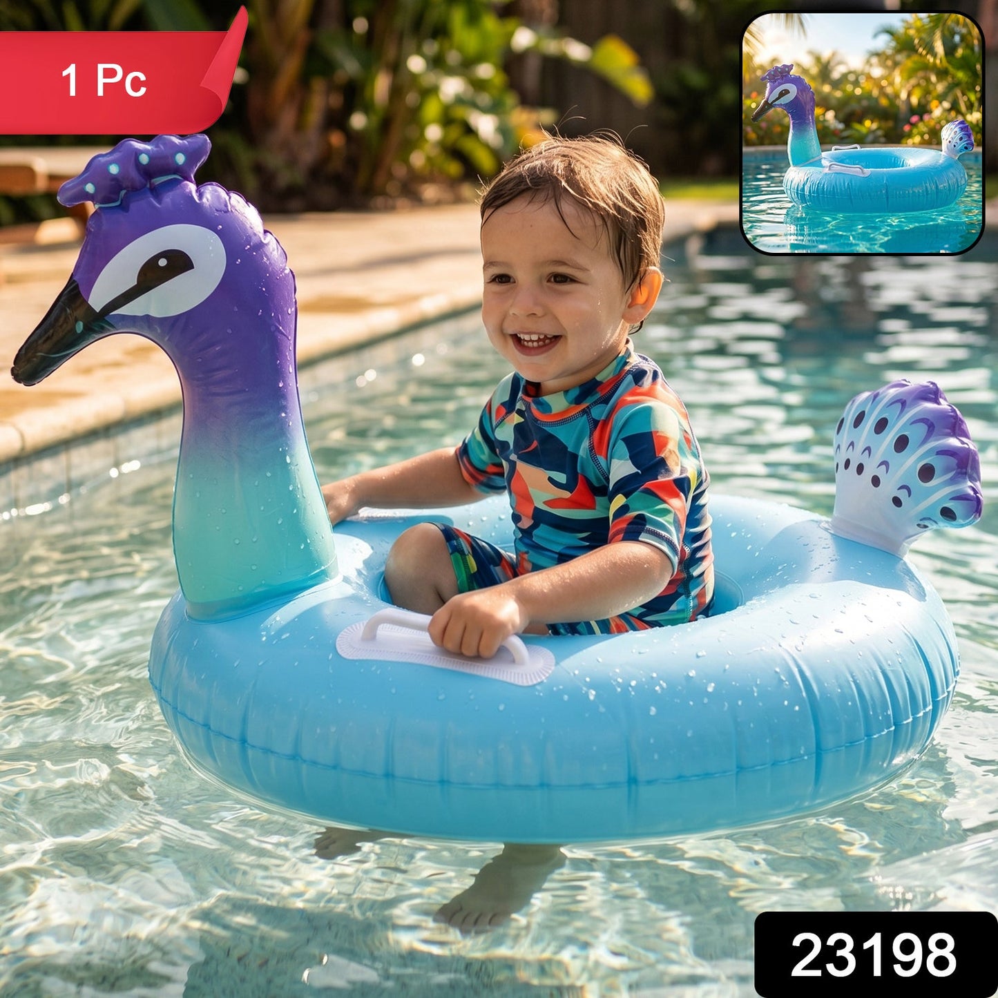 Soft inflatable swim ring for children’s pool and beach activities