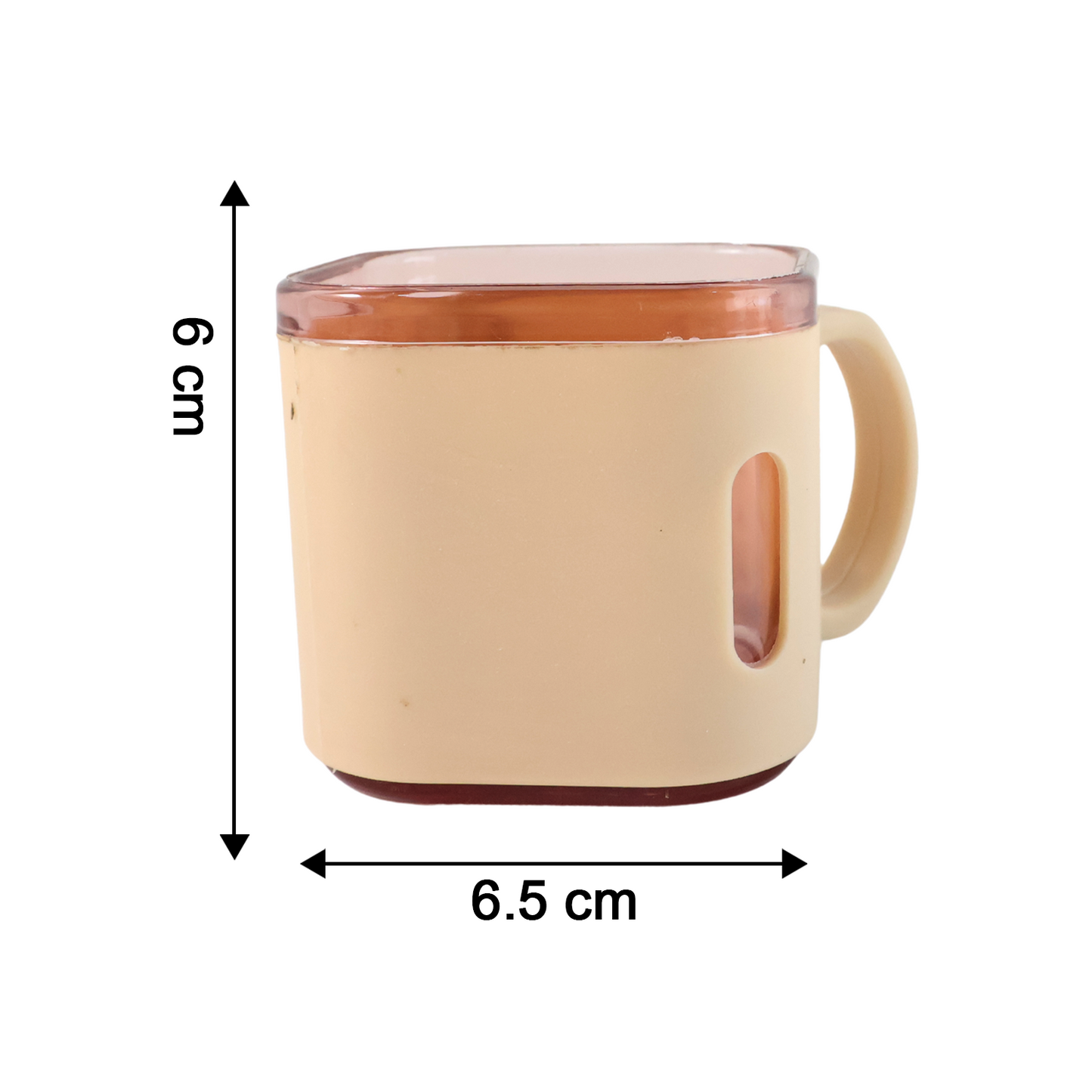 Dimensions and size chart of square tea cup set