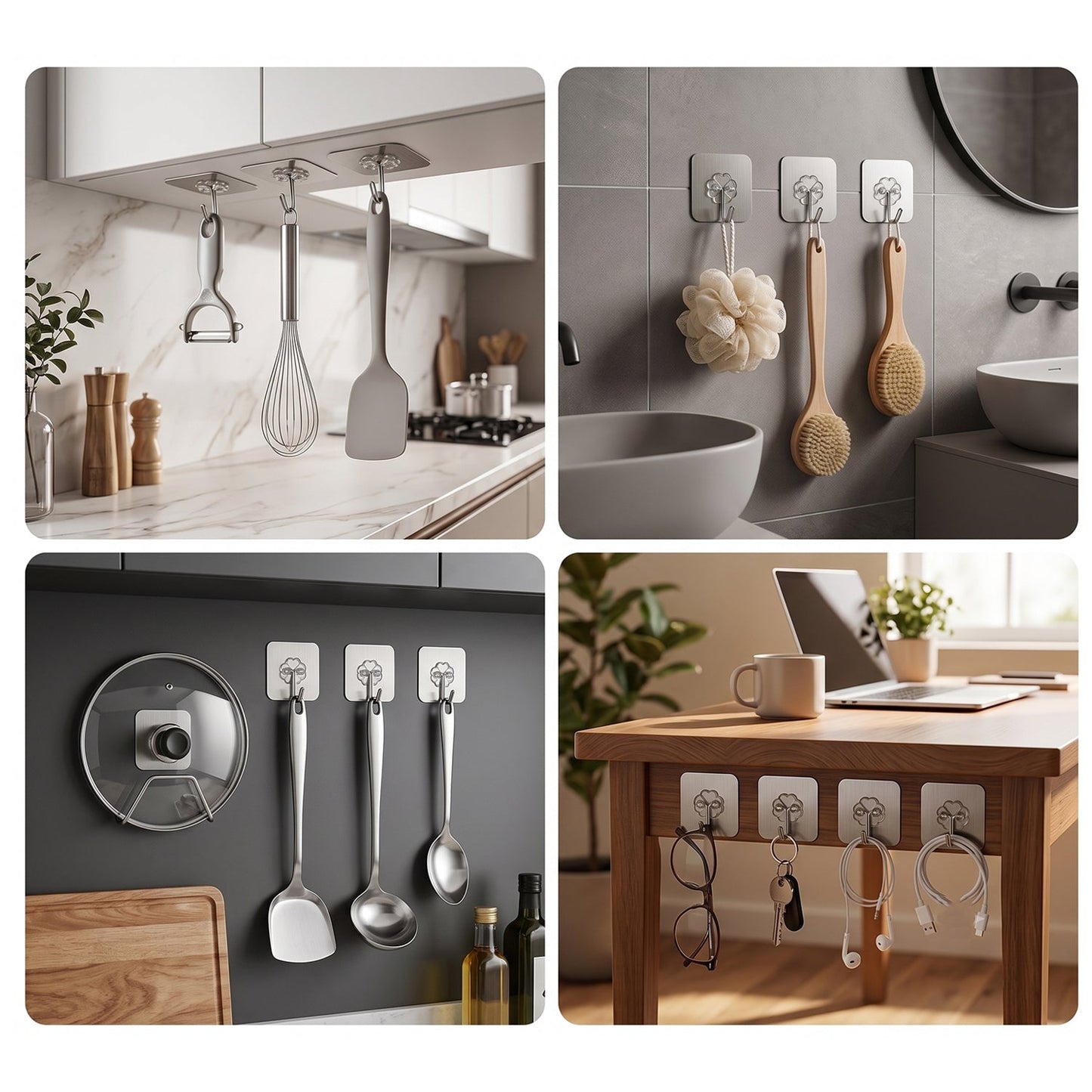Heavy duty sticky hook for keys, bags and towels