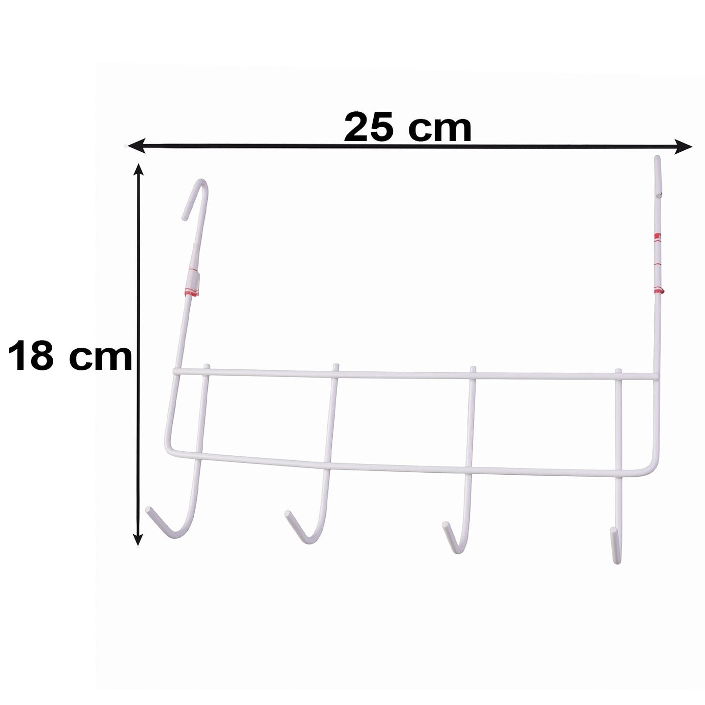 Over the Door Metal Hook Rack – Space Saving 4 Hook Organizer