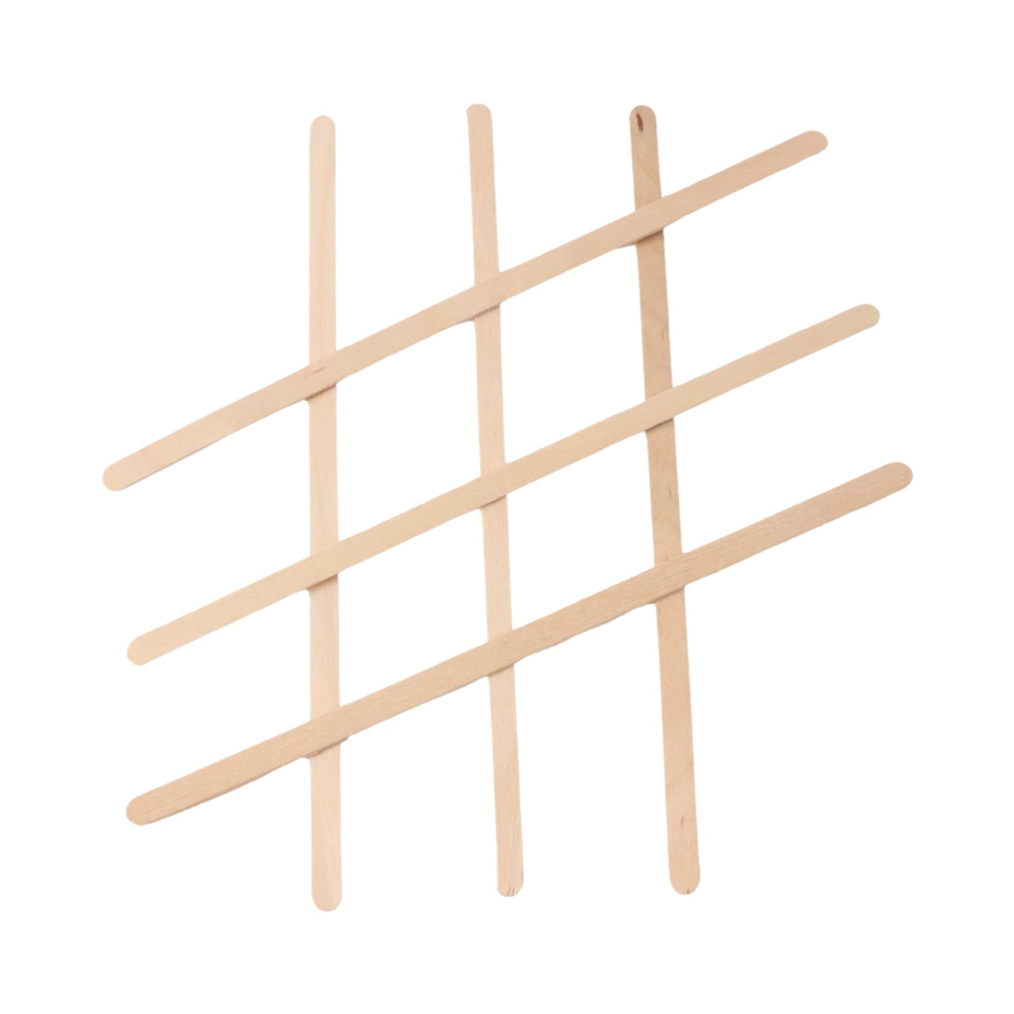 Wooden coffee stir sticks neatly arranged on surface