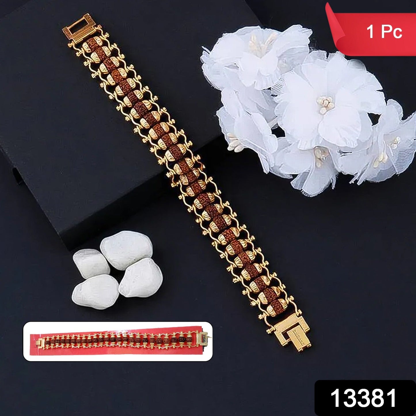 A stylish Rudraksha Bracelet worn comfortably on a wrist, perfect for meditation or daily wear.