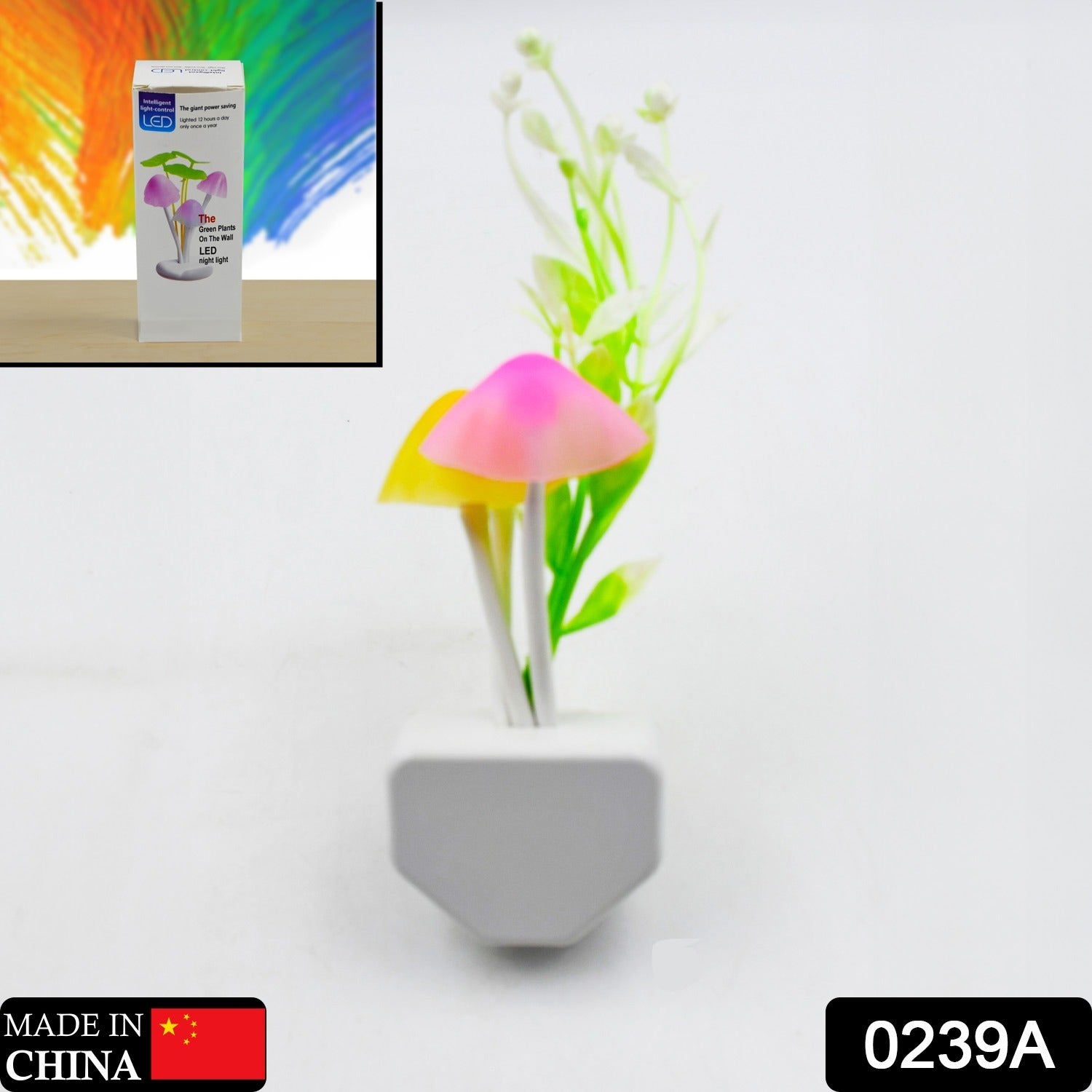 mushroom night lamp showcasing its automatic on/off sensor.
