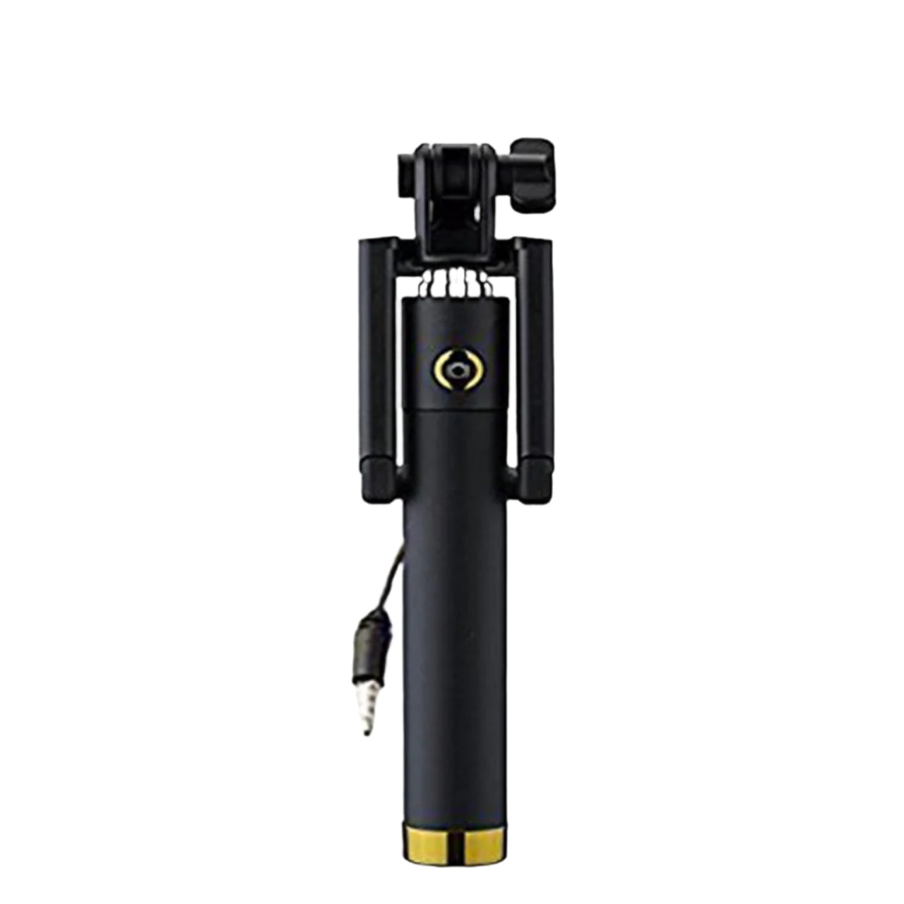 selfie stick with aux wire extended for a wide shot, perfect for group photos.