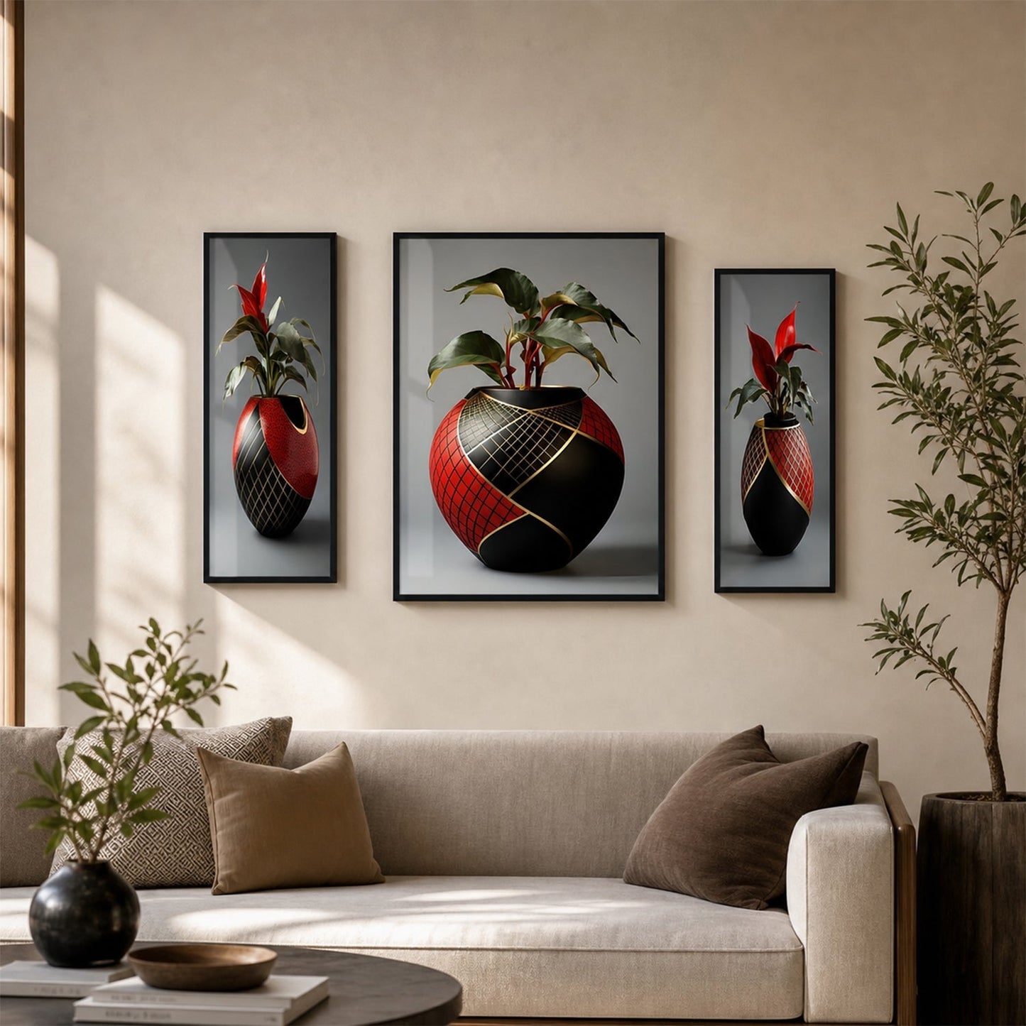 Flower vase wall art decor for bedroom or office