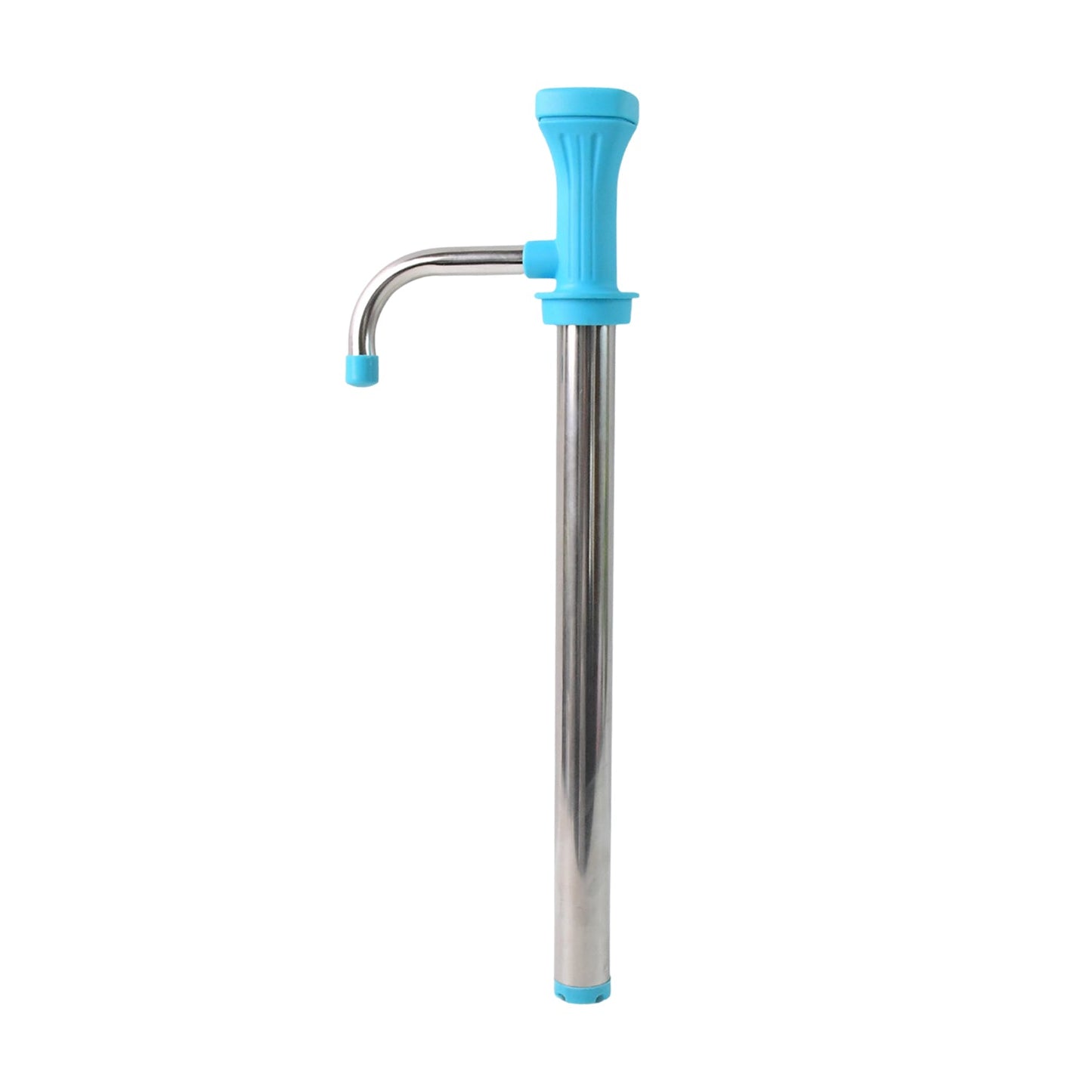 Compact stainless steel manual oil pump dispenser showing sleek design