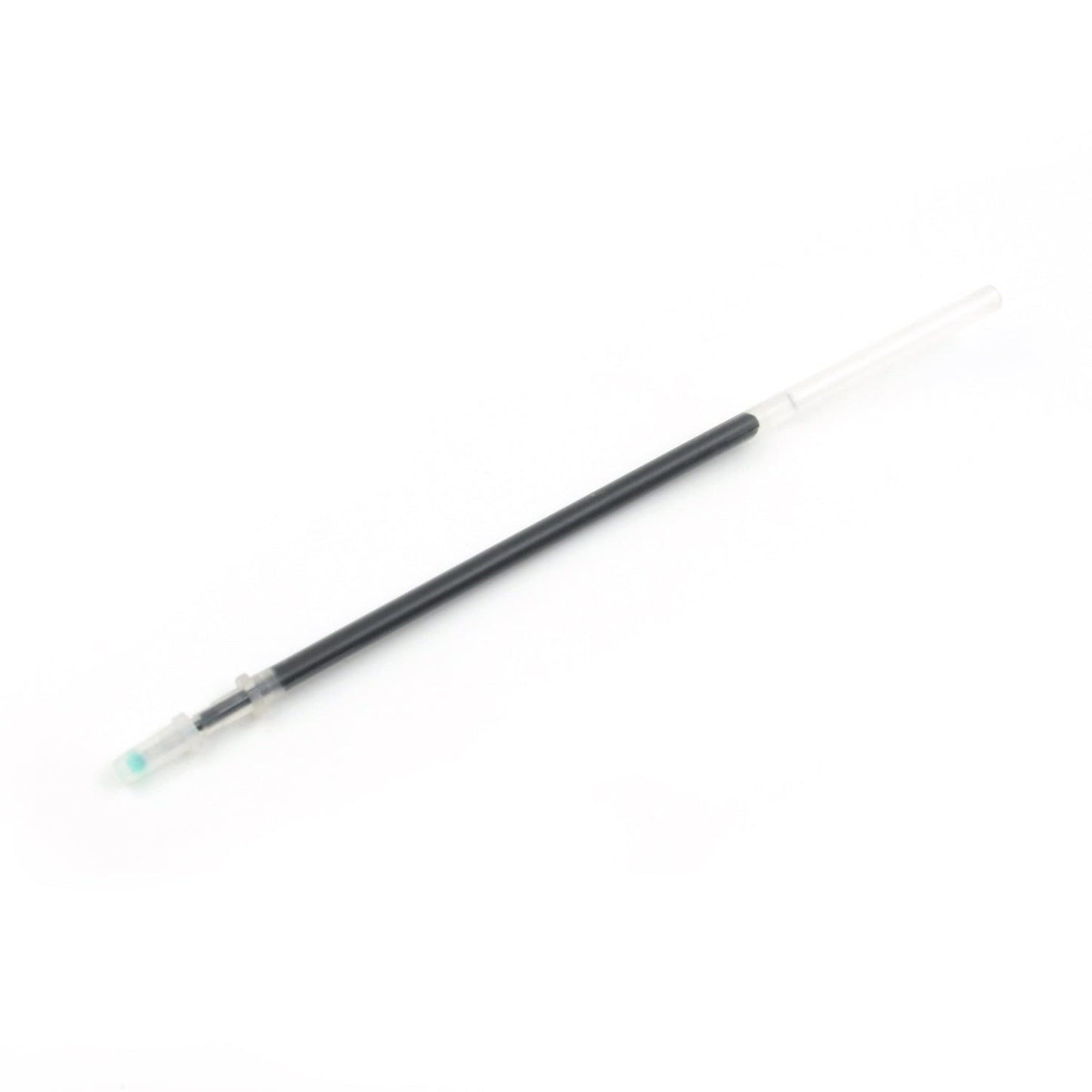 A hand holding a pen, demonstrating how the black pen refill fits inside.