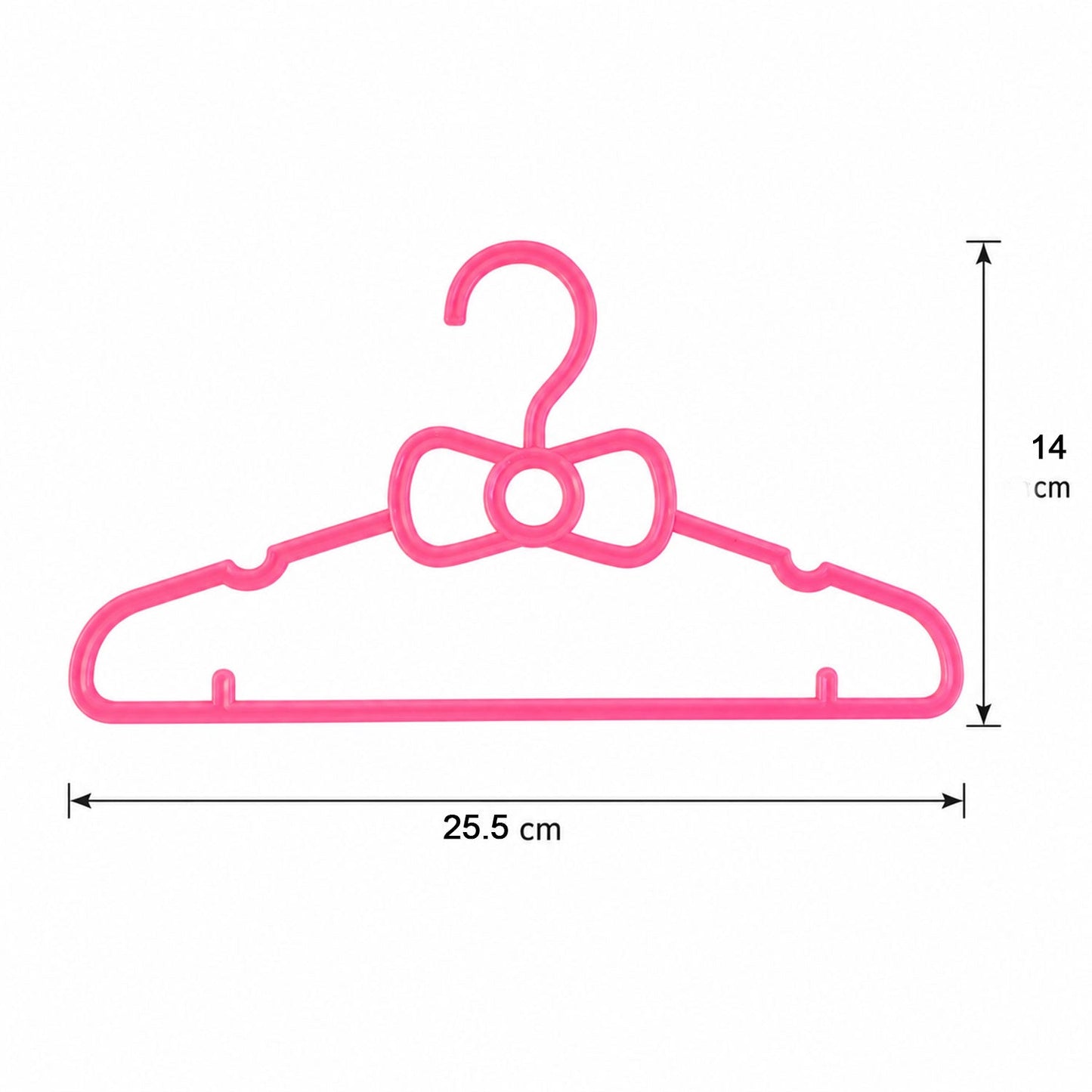 Space saving bow hanger set for children's closets