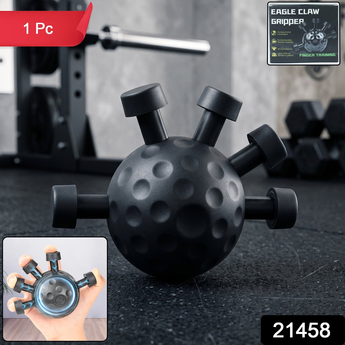 Portable eagle claw finger grip exerciser for hand and wrist workout.