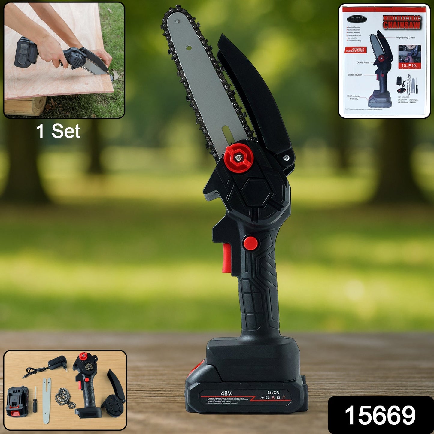 Rechargeable mini electric chainsaw handheld power tool