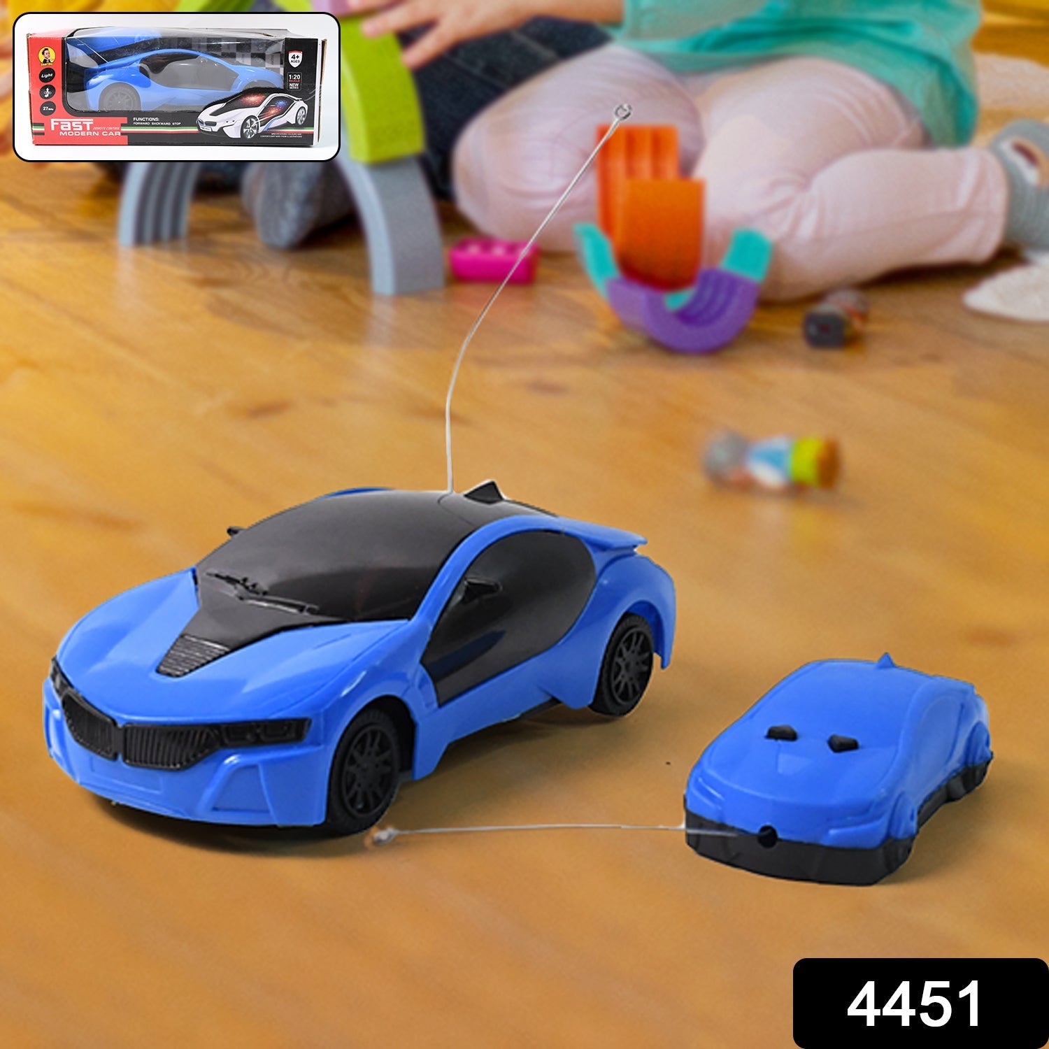 Top view of the sleek Remote Control Racing Car, ready for action.