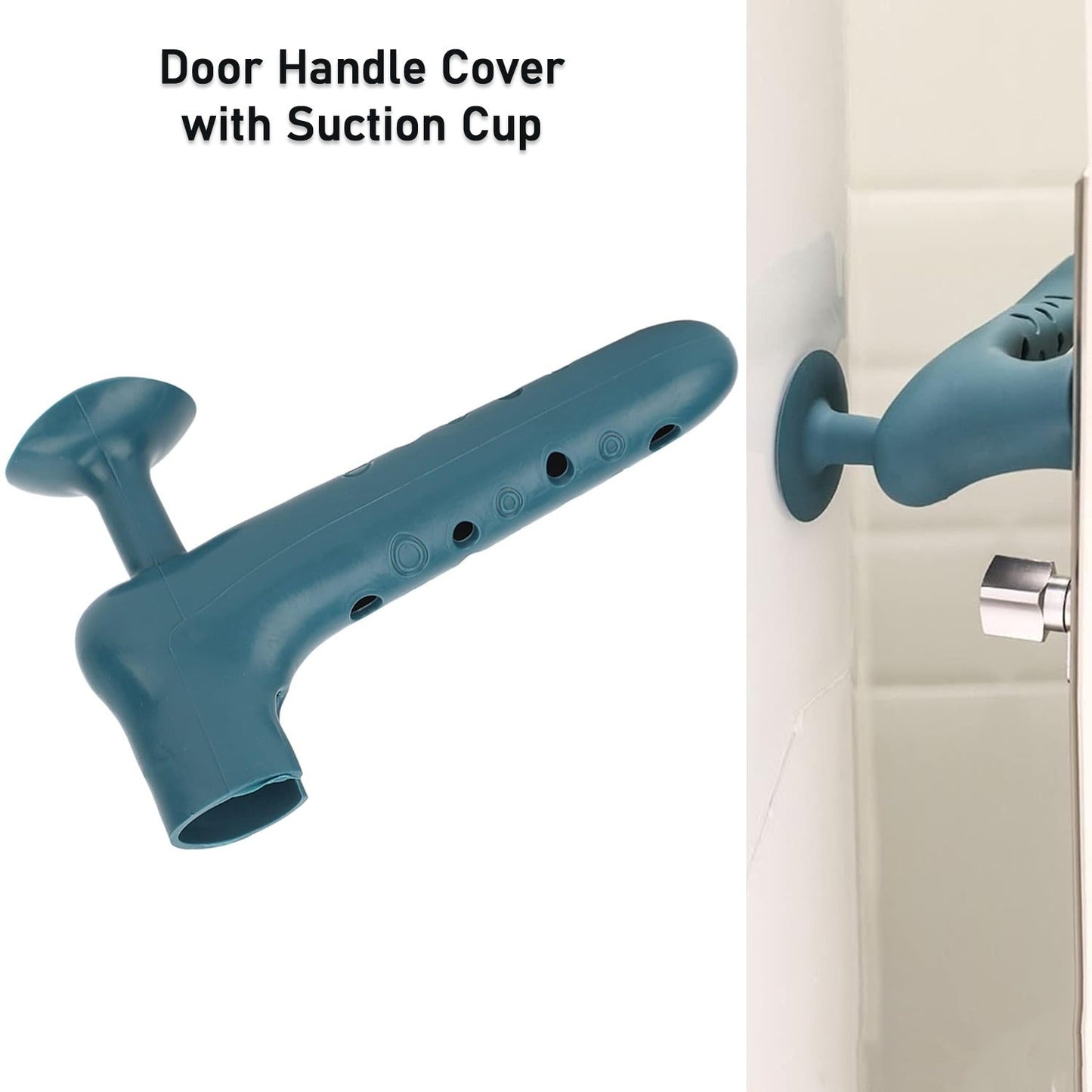 Silicone suction cup door handle cover