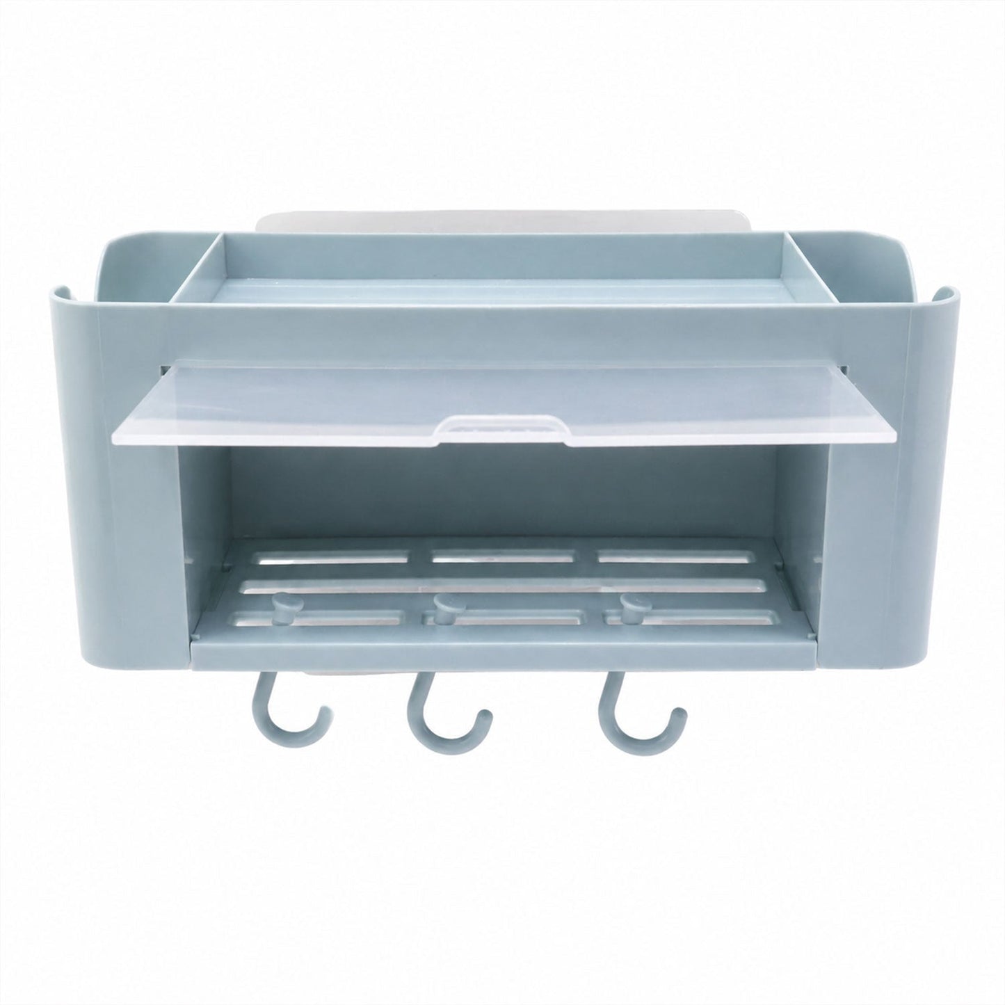 Versatile wall mounted storage organizer shelf on a clean white background