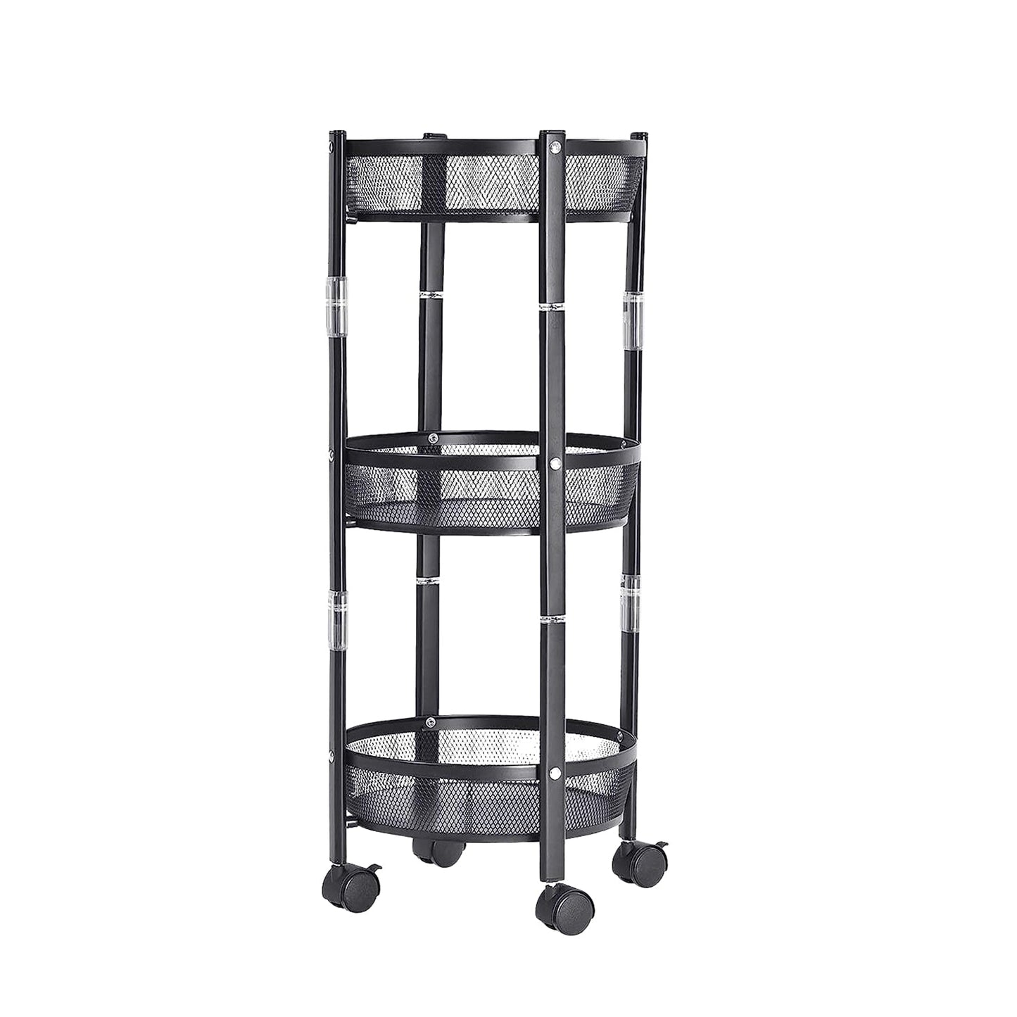 Durable metal mesh storage trolley with powder-coated frame